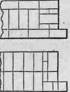 Figs. 102, 103. 1/2 brick square Reveal, 18 wall, English Bond.