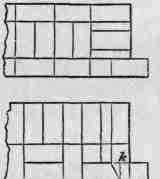 Figs. 104, 105. 1/2 brick square Reveal, 18 wall, Flemish Bond.