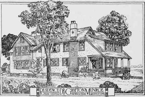 EXTERIORS OF RESIDENCE FOR DR. GRAFTON MUNROE.
