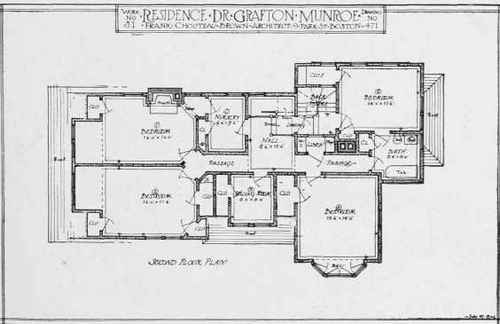 FIRST AND SECOND FLOOR PLANS OF RESIDENCE FOR DR. GRAFTON MUNROE.