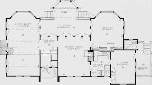 FIRST FLOOR PLAN RESIDENCE FOR MR. W.F.DUMMER CORONADO CALIFORNIA