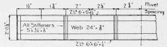Fig. 122. Stress Sheet of Runway Girder of Problem 2 on Page 91.