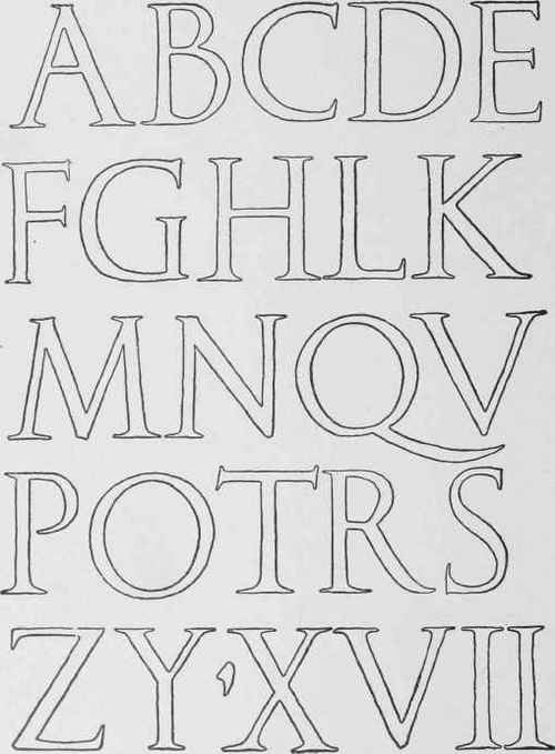 Fig. 22. Classic Roman Alphabet. From Marble Inscriptions in the Roman Forum.