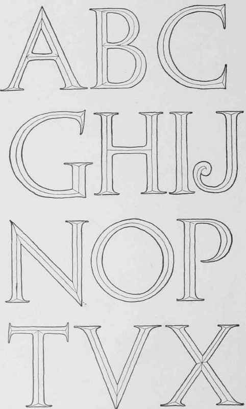 Fig. 25. Complete Alphabet. Redrawn from Inscription on Architectural Building (See Fig. 24).