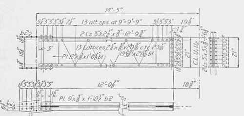 Fig. 82. Detail of Compression Member Where Angles are Latticed