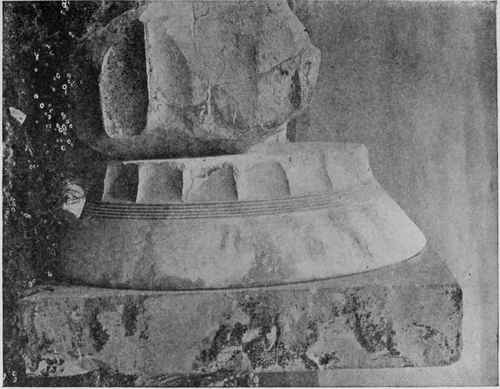 Greek Doric Capital. From the Parthenon at Athens.