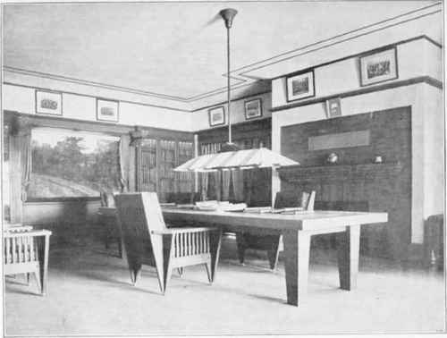 LIBRARY IN ALPHA DELTA PHI CHAPTER HOUSE AT CORNELL UNIVERSITY, ITHACA. N. Y.