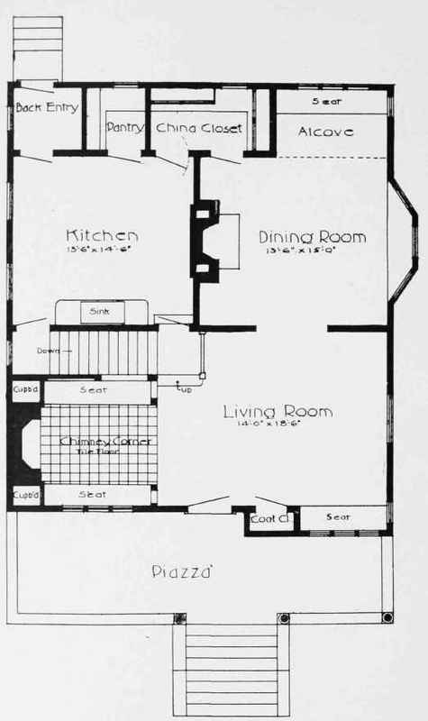 Plan of Ground Floor. PLAN OF HOUSE FOR HON. J. M. GROSVENOR, SWAMPSCOTT. MASS.