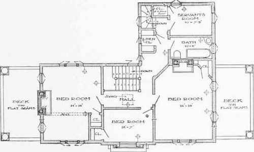 SECOND FLOOR PLAN PLANS OF RESIDENCE OF MRS. BACHRACH, WASHINGTON, D. C.