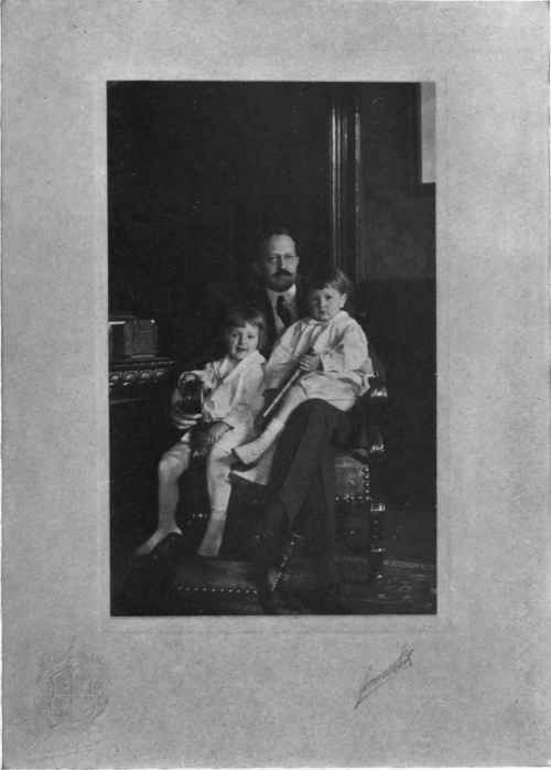 FATHER AND CHILDREN Study No. 43 Homeier & Clark gold make good combinations. It is not advisable to use heavily upholstered furniture in the same room with mission or any hard wood furnishings.