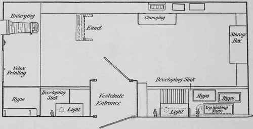 Illustration No. 3 Floor Plan of a Convenient Dark Room See Paragraph No. 14