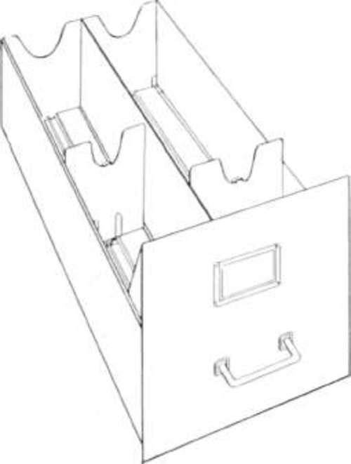 Drawer with One Partition for 5 x 7 negatives.