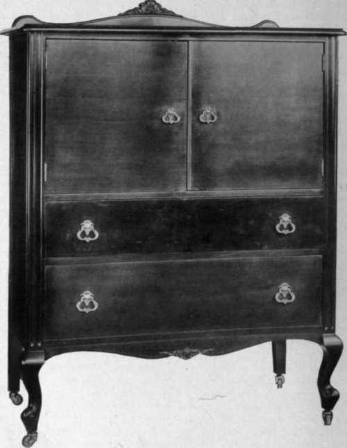 Print From A Portrait Film Negative. The Piece Of Furniture Is Polished Red Mahogany.