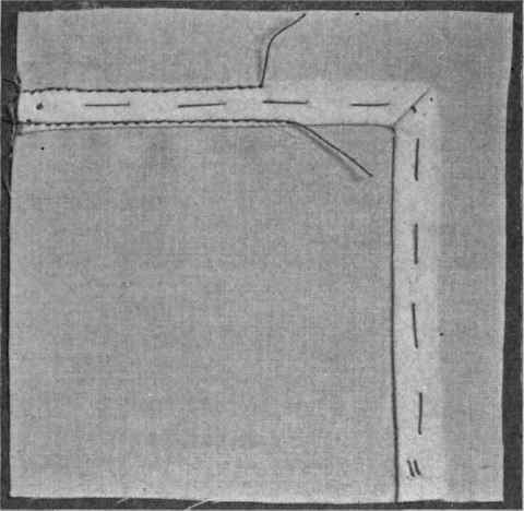 Fig. 130.   Banding, mitered corner.