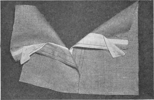 Fig. 196.   Placket facing on bias seam.