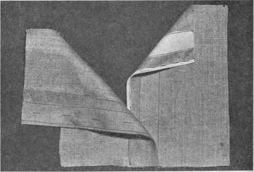 Fig. 197.   Placket facing in tuck opening.