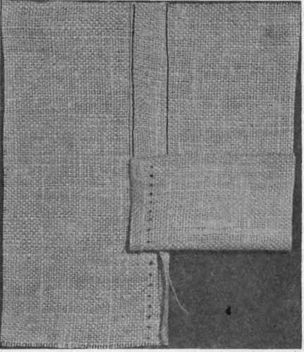 Fig. 203.   Lapped seam, right and wrong side.