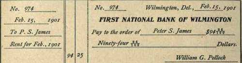 The Check Stub and Check showing how record is kept in check book