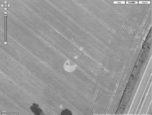 A Pac man crop circle spotted on Google Maps!