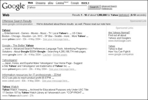 Google search results strongly biased
