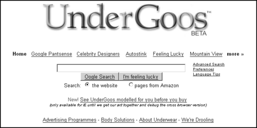 UnderGoos is a search engine for underwear