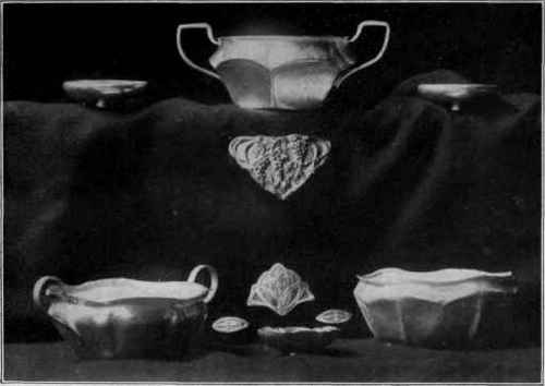 Fig. 107. Silver sugar bowls, fluted and paneled, wire handles.