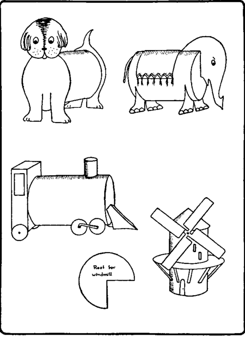 Toys made from round cartons