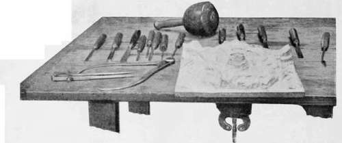 Bench and Wood carver's Tools handled her tools
