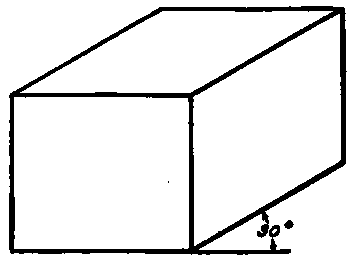 Oblique View of Cube at 30 Degrees.