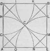Fig. 175.   Within a Given Square to Draw a Regular Octagon.