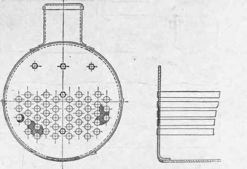 Fig. 115.   Repairs to Wasted Tube Plate of a Land Boiler by Electric Welding.