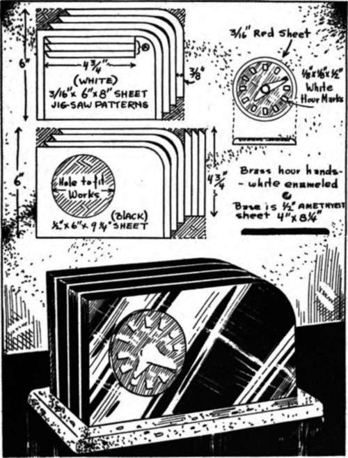 Pattern And Finished Sketch Of The Clock