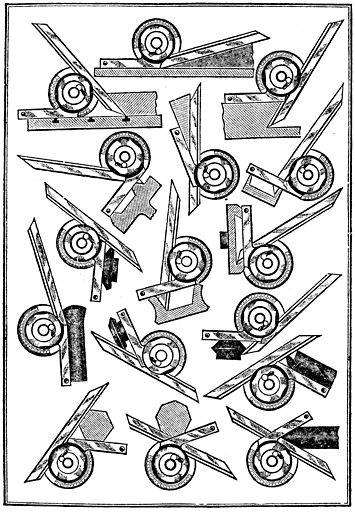 Fig. 14.   Universal Bevel Protractor, showing its uses.