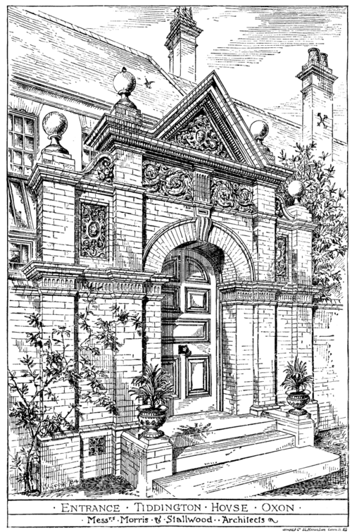 ENTRANCE TIDDINGTON HOUSE OXON.   Morris & Stallwood   Architects.