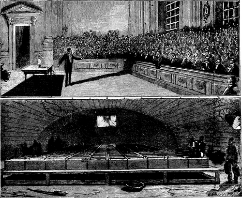 SIR HUMPHRY DAVY'S ELECTRIC LIGHT EXPERIMENTS IN 1813.