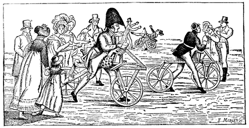 FIG. 1.   AN AQUATIC VELOCIPEDE OF 1822.