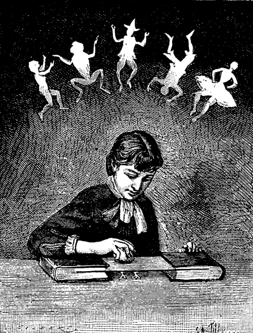 FIG. 1.   DANCE OF THE ELECTRIFIED PUPPETS.