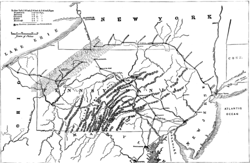 MAP SHOWING THE NATIONAL TRANSIT CO.'S PIPE LINES.