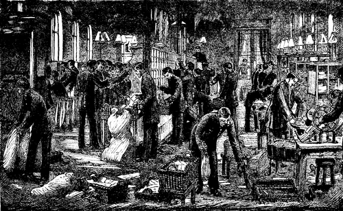 FIG. 18.   SORTING ROOM IN BERLIN POST OFFICE.