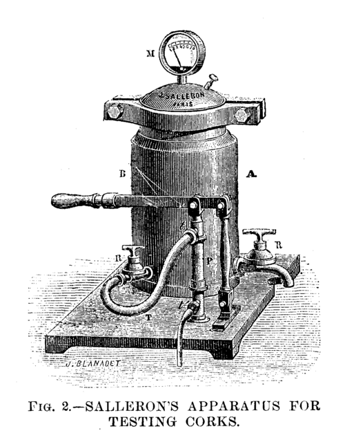 Fig. 2.   SALLERON'S APPARATUS FOR TESTING CORKS.