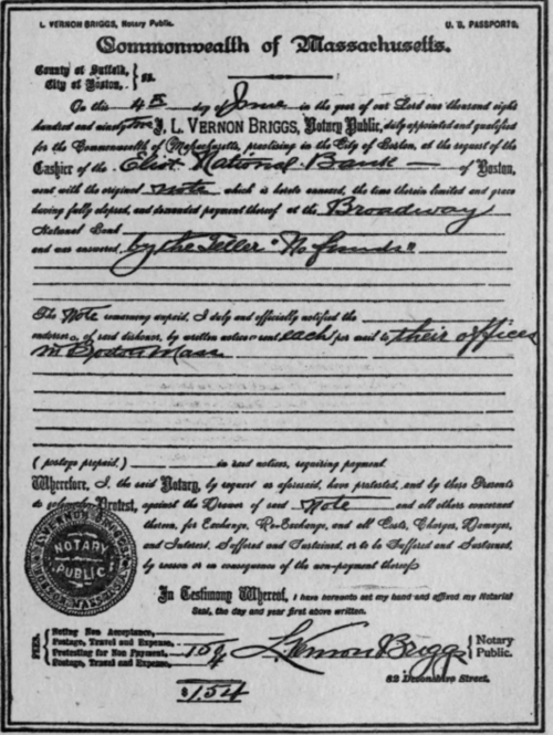 A Protest Notice   Massachusetts Form.