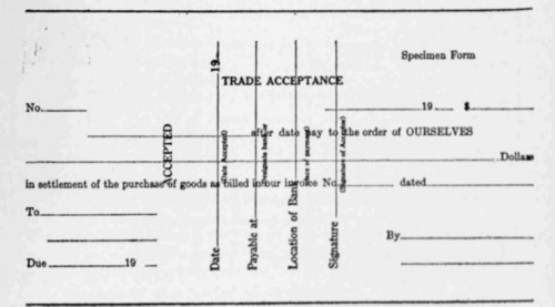 Form of Trade Acceptance Adapted for General Use