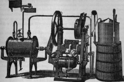 Fig. 133. Robertson's Automatic Carbonator with Generator and Gasometer