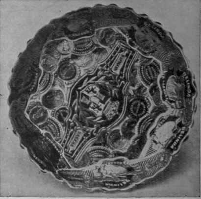 An ingeniously decorated saucer. An infinite variety of patterns can be made by anyone possessing an eye for colour and deft fingers