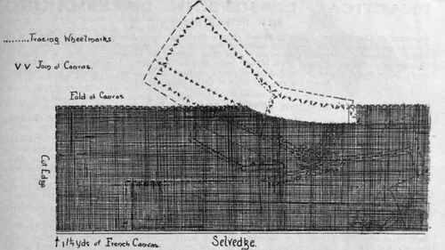Diagram 3. Cutting the canvas interlining