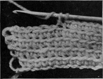 Fig. 1. Double crochet, working into top loop only, without