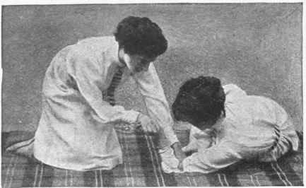 Fig. 2. By continuing the twist in Fig. 1 and locking the arm, the victim can be brought to the ground