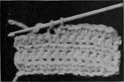 Fig. 2. Double crochet, working into top loop only, and turning