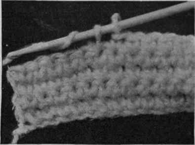 Fig. 3. Double crochet, working into both top loops, and turning