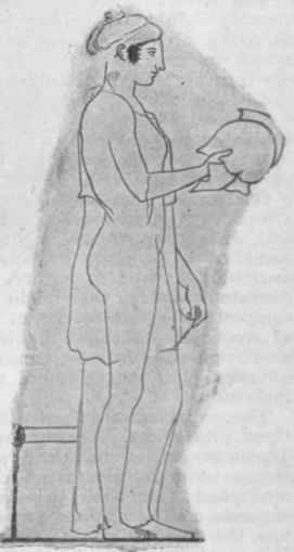 Hart of a drawing on a Greek vase found in Cyprus, now in the British Museum.